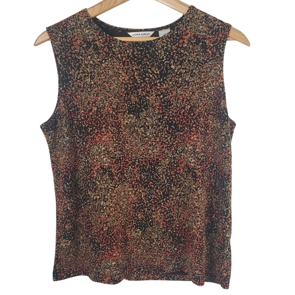 Laura Ashley Multicolor Speckled Tank Top. Orange, Green, Brown.Lined. MED. K130 - Picture 1 of 8